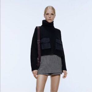 Zara Black and White High Waist Shorts